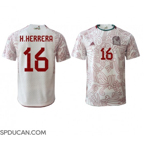 Muški Nogometni Dres Meksiko Hector Herrera #16 Gostujuci SP 2022 Kratak Rukav